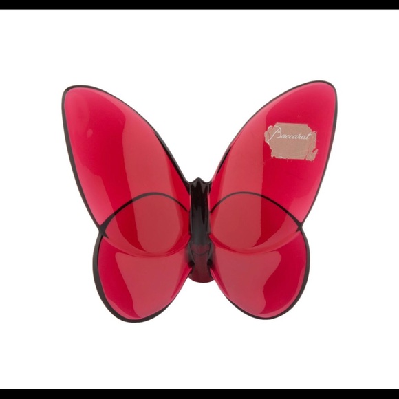 BACCARAT PAPILLON RED lucky butterfly figurine. - Picture 4 of 8